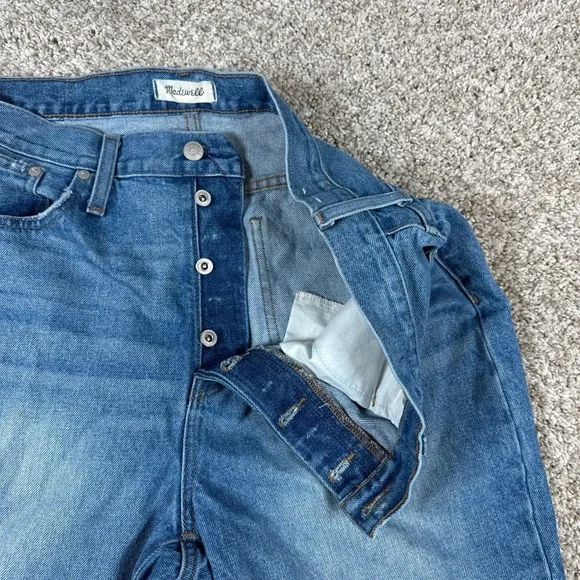 Madewell Jeans Womens 32T Blue High Rise Button Fly Straight The Perfect Vintage - Picture 9 of 15